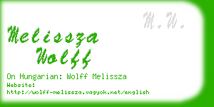 melissza wolff business card